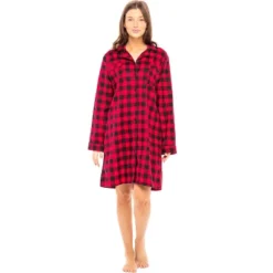 Women's Soft Warm Flannel Sleep Shirt, Button Down Boyfriend Nightgown -Best Clothing Store GUEST 61e36867 7c82 476e bd87 130362c9c9fa