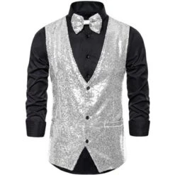 Lars Amadeus Men's Sequin Shiny Slim Fit Sleeveless Vest Suit Waistcoat Set With Bow Tie 21 Lars Amadeus Men's Sequin Shiny Slim Fit Sleeveless Vest Suit Waistcoat Set With Bow Tie -Best Clothing Store GUEST 626260f0 f5df 4fe0 b95a e162192b4165