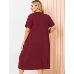 Agnes Orinda Womens Plus Size Short Sleeve Cute Cat Print Pockets Nightgown -Best Clothing Store GUEST 63c4a177 e897 447a 9bad cb5e7206afd1