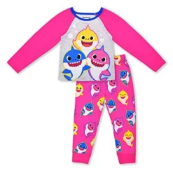 Nickelodeon Girl's Baby Shark 2 Piece Coordinates, Long Sleeve T-Shirt And Jogger Pants Set For Kids -Best Clothing Store GUEST 640a272e 34cf 42cb 8fef 092e89eba6fe