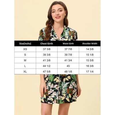 Cheibear Womens Nightgown Pajama Satin Sleepshirt Button Down Floral Lounge Shirt Dress 6 Cheibear Womens Nightgown Pajama Satin Sleepshirt Button Down Floral Lounge Shirt Dress - Image 4