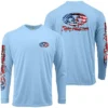 Flying Fisherman Stars & Stripes Performance Long Sleeve T-Shirt - Blue Mist -Best Clothing Store GUEST 65934d0a 37bd 4a30 b682 5a9eecfaeaac