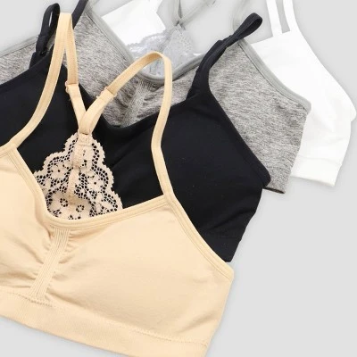 Maidenform Girls' 4pk Strappy Back Seamless Bra 3 Maidenform Girls' 4pk Strappy Back Seamless Bra