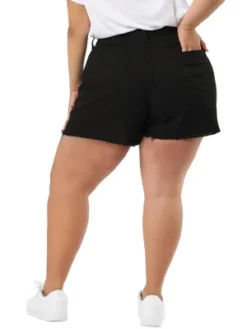 Agnes Orinda Women's Plus Size Denim Mid-Rise Stretchy Raw Hem Casual Jean Shorts -Best Clothing Store GUEST 662a8b8c b0d0 45c0 9303 a5da3e4cee0c