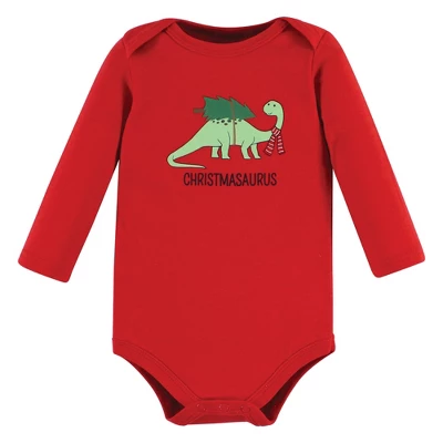 Hudson Baby Infant Boy Long-Sleeve Bodysuits And Pants, Christmasaurus 4 Hudson Baby Infant Boy Long-Sleeve Bodysuits And Pants, Christmasaurus - Image 2