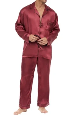 Men's Classic Satin Pajamas Lounge Set, Long Sleeve Top And Pants With Pockets, Silk Like PJs With Matching Sleep Mask 21 Men's Classic Satin Pajamas Lounge Set, Long Sleeve Top And Pants With Pockets, Silk Like PJs With Matching Sleep Mask -Best Clothing Store GUEST 663f35ee d4a8 472d ac03 8db9b1bc8776