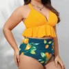 Women's High Waist Ruffled Plus Size Bikini Set - Cupshe -Best Clothing Store GUEST 6655f824 8eac 420d a462 430bb76f3983