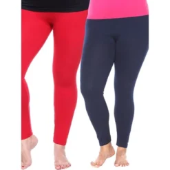 Women's Pack Of 2 Solid Leggings - One Size Fits Most - White Mark -Best Clothing Store GUEST 679c5786 c4b9 45da 8e59 c6c42ec9f636
