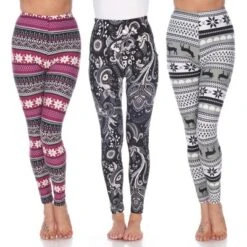Women's Pack Of 3 Leggings - One Size Fits Most - White Mark -Best Clothing Store GUEST 67e3c11e 4ee0 46ec a07a 381a4f82cf56