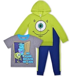 Disney Boy's Monster's Inc 3 Pack Coordinates, Graphic Printed Zip Up Hoodie, T-Shirt, And Joggers Set For Toddler -Best Clothing Store GUEST 68810788 5607 45bf b725 5e4ddb09be44