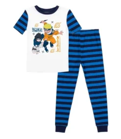 Naruto Classic Characters Youth Blue Striped Short Sleeve Pajama Set -Best Clothing Store GUEST 68b2af37 7b5f 4f33 96ec 768df89ec1cd