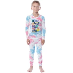 DC Comics Kids' Super Hero Girls 2 Piece Tight Fit Youth Pajama Set Multicolored