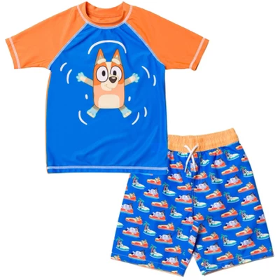 Bluey Bingo Dad Mom Pullover Rash Guard And Swim Trunks Outfit Set Little Kid 11 Bluey Bingo Dad Mom Pullover Rash Guard And Swim Trunks Outfit Set Little Kid - Image 9