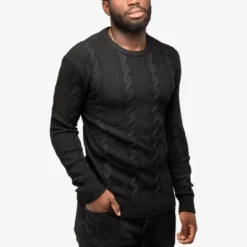 X RAY Men's Cable Knit Crewneck Pullover Sweater -Best Clothing Store GUEST 6a564a14 a0bc 4bed 9868 52ac23339915
