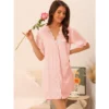 Cheibear Womens Satin Pajama Dress Button Down Silky Short Sleeves Nightgowns -Best Clothing Store GUEST 6abbe029 0ddf 488b a022 e3d65407a915