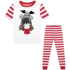 Beetlejuice Lydia And Gravestone With Skulls Youth Red And White Striped Sleep Set -Best Clothing Store GUEST 6b05c77a ba2d 4ab1 baa2 2ea844addae7