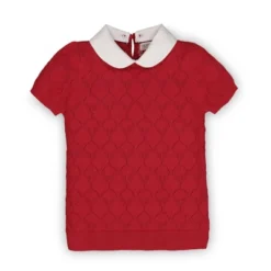 Hope & Henry Girls' Organic Cotton French Look Short Sleeve Sweater With Collar, Infant -Best Clothing Store GUEST 6b12fe13 d95f 4ca9 9492 e9a799dfdb82