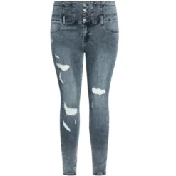 Women's Plus Size Asha Rip Corset Jean - Blue Gray | CITY CHIC -Best Clothing Store GUEST 6bc8c39b 3123 4043 bd33 05fdccd5912e