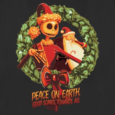 Women's The Nightmare Before Christmas Christmas Jack Peace On Earth Good Scares Towards All T-Shirt 3 Women's The Nightmare Before Christmas Christmas Jack Peace On Earth Good Scares Towards All T-Shirt