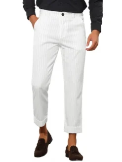 Lars Amadeus Men's Stripe Dress Pants Straight Fit Vertical Stripe Formal Pants Business Trousers -Best Clothing Store GUEST 6cb3170b 016e 4f0e 923c 4bd2d5b54872