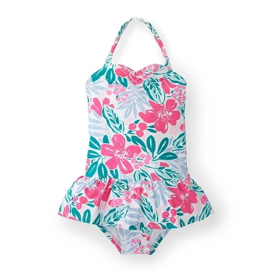 Hope & Henry Girls' Floral Ruched Halter Swimsuit, Kids 7 Hope & Henry Girls' Floral Ruched Halter Swimsuit, Kids - Image 5