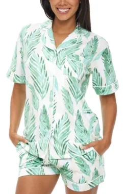 Women's Soft Cotton Knit Jersey Pajamas Lounge Set, Short Sleeve Top And Shorts With Pockets -Best Clothing Store GUEST 6cf3b056 8a55 4a53 b6b0 c8ac843ebd49