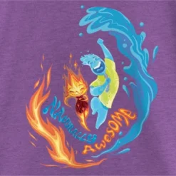 Girl's Elemental Ember And Wade Naturally Awesome T-Shirt
