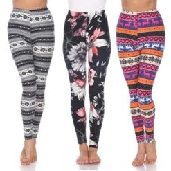 Women's Pack Of 3 Leggings - One Size Fits Most - White Mark -Best Clothing Store GUEST 73482eeb 26d6 4a74 b08f 1ee8b34410d5