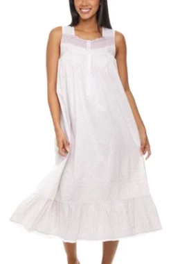 Women's Cotton Victorian Nightgown, Gwendoline Sleeveless Lace Trimmed Button Up Long Vintage Night Dress Gown -Best Clothing Store GUEST 7493df2f 8ce3 421b 8b7b 1e5505f66f77