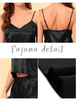 Cheibear Women's Satin Spaghetti Cami Tops Shorts Sleepwear Lounge Sets -Best Clothing Store GUEST 74bbd584 1790 47e8 aa57 45795aca36b8