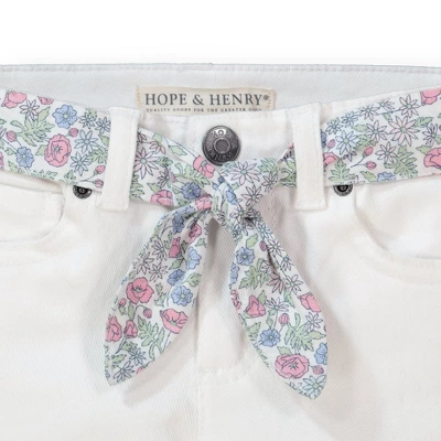 Hope & Henry Girls' Organic Cotton Skinny Stretch Denim With Fabric Belt, Infant 4 Hope & Henry Girls' Organic Cotton Skinny Stretch Denim With Fabric Belt, Infant - Image 2