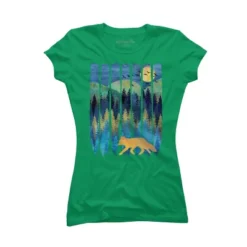 Junior's Design By Humans Fox Forest Night By Maryedenoa T-Shirt -Best Clothing Store GUEST 74f5f8d6 2d70 476d aee3 38b75bfa21f8