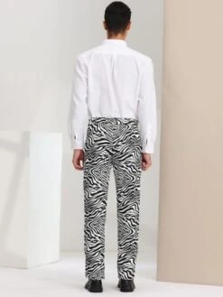 Lars Amadeus Men's Flat Front Party Prom Animal Printed Pants -Best Clothing Store GUEST 75616915 e037 46ac a566 758d061ad5f5