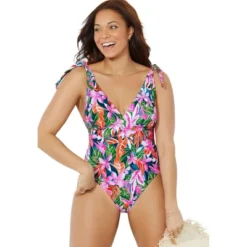 Swimsuits For All Women’s Plus Size Tie Shoulder One Piece Swimsuit -Best Clothing Store GUEST 759d2510 055d 44e1 b0c8 13bbb0fdb369