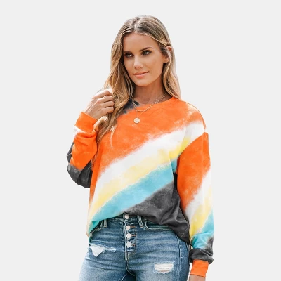 Women's Tie-Dye Wash Crewneck Pullover Sweatshirt - Cupshe 9 Women's Tie-Dye Wash Crewneck Pullover Sweatshirt - Cupshe - Image 7