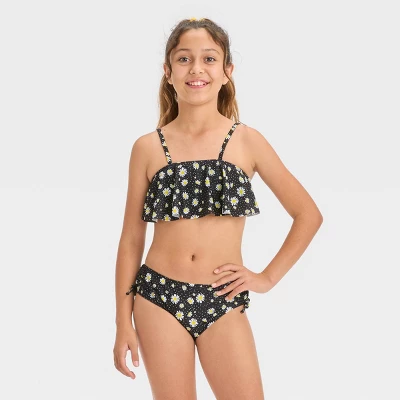 Girls' 'Daisy Dreams' Floral Printed Bikini Set - Art Class™ Black 5 Girls' 'Daisy Dreams' Floral Printed Bikini Set - Art Class™ Black - Image 3