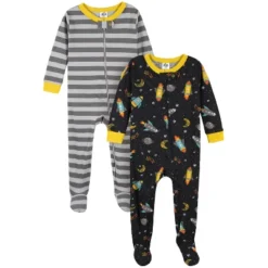 Gerber Baby & Toddler Boys Snug Fit Footed Cotton Pajamas, 2-Pack -Best Clothing Store GUEST 76e3b4bc 12d1 40e6 a1d3 0a0659df3c7c