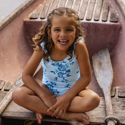 Girl‘s Floral Ruffled Bow One Piece Swimsuit - Cupshe 3 Girl‘s Floral Ruffled Bow One Piece Swimsuit - Cupshe