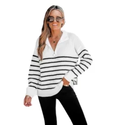 Women's Striped Drop Sleeve Sweater - Cupshe -Best Clothing Store GUEST 784a0540 f7f4 4c7c bf73 d84677b05f82