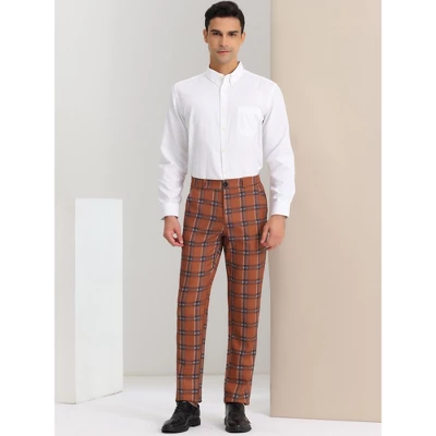 Lars Amadeus Men's Plaid Regular Fit Formal Business Dress Pants 4 Lars Amadeus Men's Plaid Regular Fit Formal Business Dress Pants - Image 2