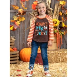 Girls Mommy's Little Turkey Cuffed Jeans Set - Mia Belle Girls -Best Clothing Store GUEST 7925387e cb4a 4abc a899 900cc477d217