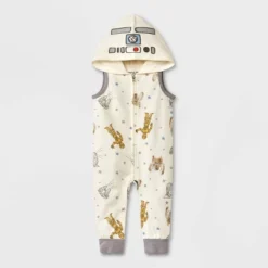 Baby Boys' Star Wars Printed Hooded Romper - Cream -Best Clothing Store GUEST 7b5f977e 3088 408e a83f b8f05e0d6198