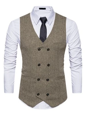 Lars Amadeus Men's Dress Suit Vest Double Breasted Slim Fit Prom Sleeveless Waistcoat 8 Lars Amadeus Men's Dress Suit Vest Double Breasted Slim Fit Prom Sleeveless Waistcoat - Image 6
