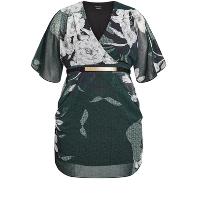 Women's Plus Size Wrap Precious Dress - Precious Jade | CITY CHIC 4 Women's Plus Size Wrap Precious Dress - Precious Jade | CITY CHIC - Image 2