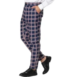 Lars Amadeus Men's Business Plaid Pants Casual Slim Fit Checked Dress Trousers -Best Clothing Store GUEST 7e5b4d76 58e6 45e7 b390 387b94818f81
