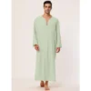 Lars Amadeus Men's Cotton V-Neck Side Split Long Night Gown With Pocket -Best Clothing Store GUEST 7eb44102 707d 4e02 92af bf058e65fec2