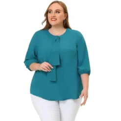 Agnes Orinda Women's Plus Size Work Round Neck Ruffle Chiffon Blouse Top -Best Clothing Store GUEST 7eec119e 4041 44d7 8633 8c939e7656f6