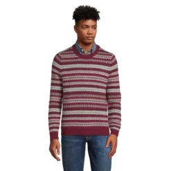 Lands' End Men's Lighthouse Fairisle Crew Sweater -Best Clothing Store GUEST 7f8ed67a eb51 4116 922f b4a960be8436