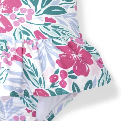 Hope & Henry Girls' Floral Ruched Halter Swimsuit, Kids 4 Hope & Henry Girls' Floral Ruched Halter Swimsuit, Kids - Image 2