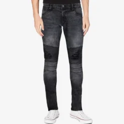 RAW X Men's Slim Fit Moto Detail Stretch Jeans -Best Clothing Store GUEST 82e22fff f1f7 430a 8784 23f5674f77e5